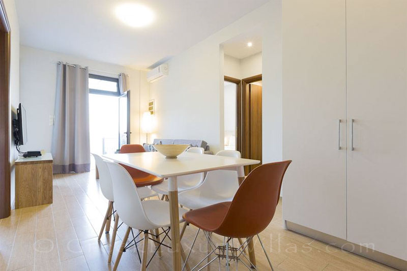 Skiathos modern holiday villa with pool living room