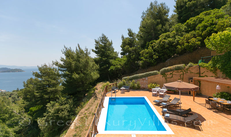 luxurious villa with pool sea view surrounded by nature