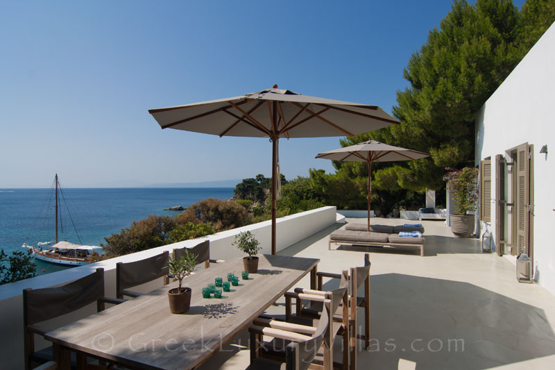 absolute waterfront villa on Skiathos