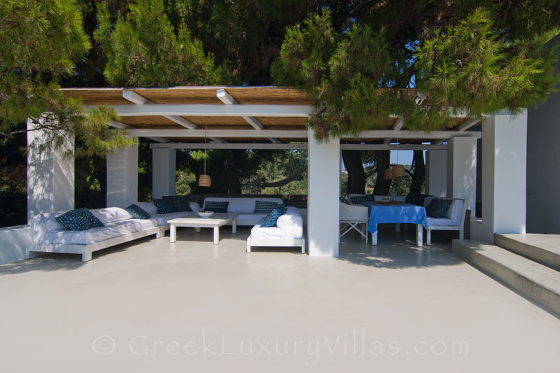 lounge at seafront villa on Skiathos