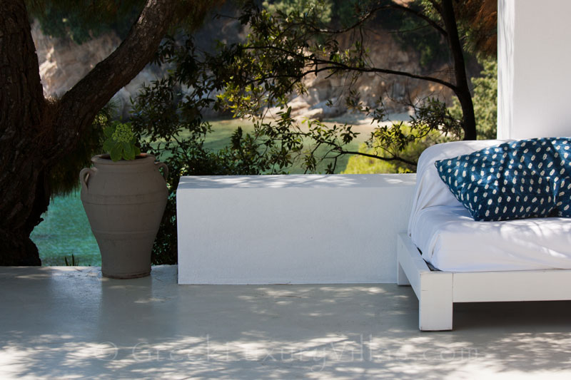 waterfront lounge at exclusive villa on Skiathos