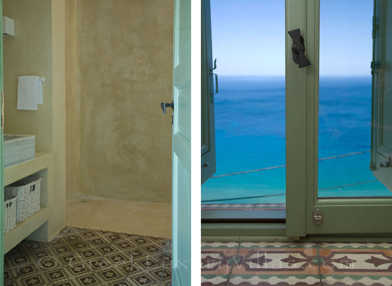 Skyros traditional luxury villa in town sea view