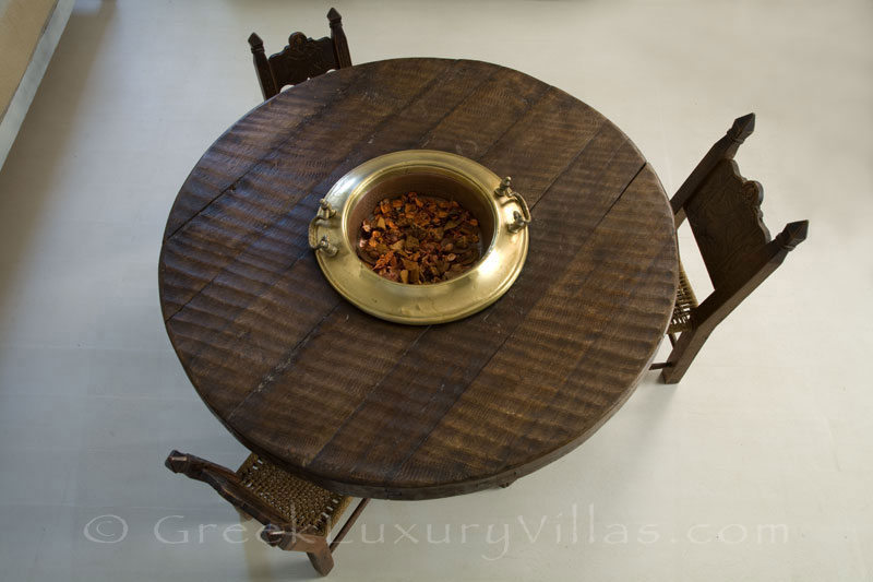 Skyros traditional luxury villa in town coffee table