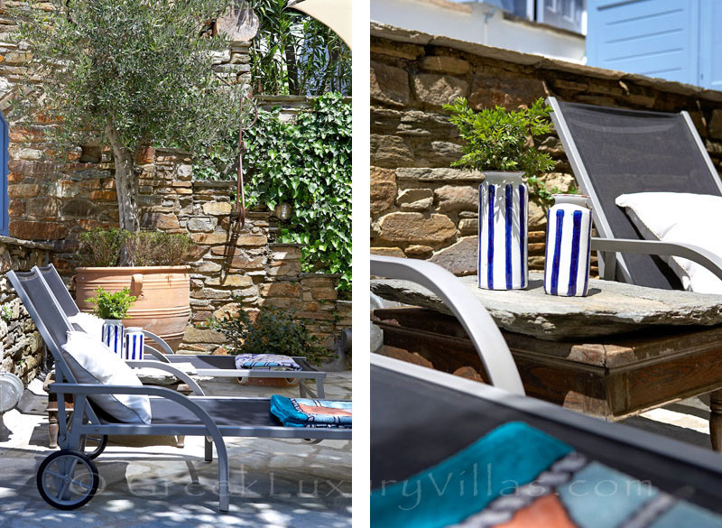 garden of exclusive traditional villa in Tinos