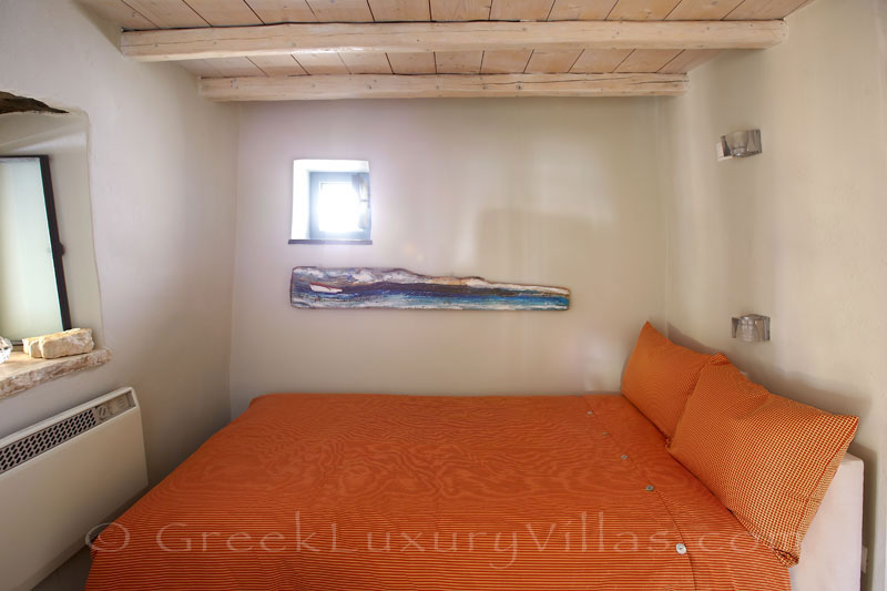 bedroom of exclusive traditional villa on Tinos