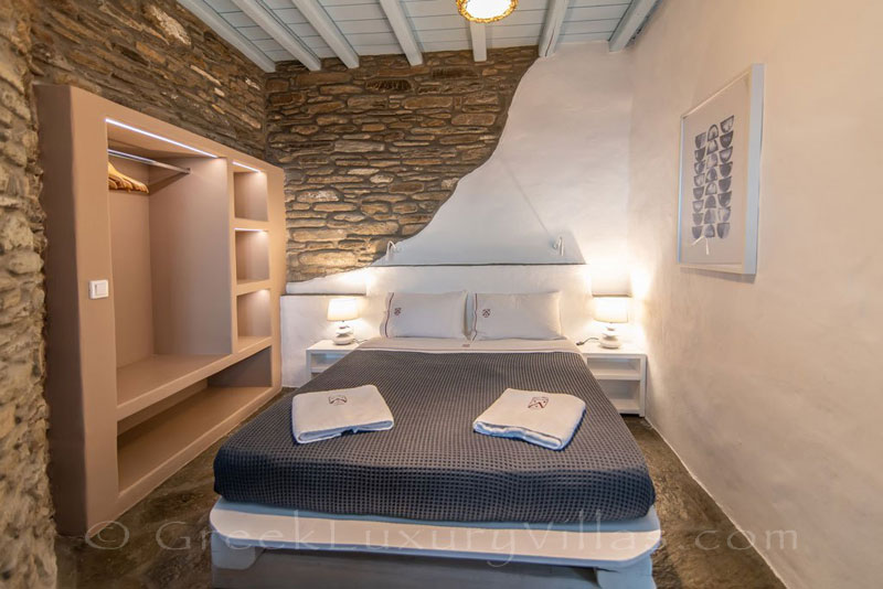 Tinos traditional villa double bedroom