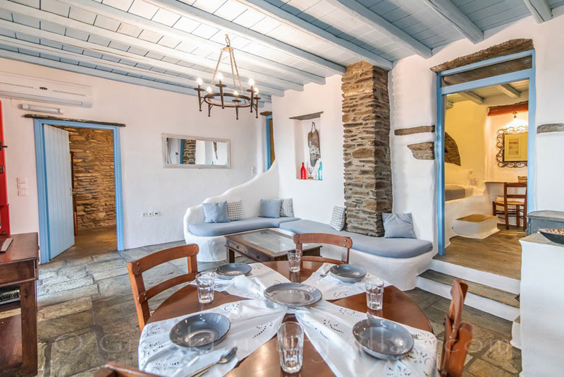 Tinos traditional villa with open plan living room