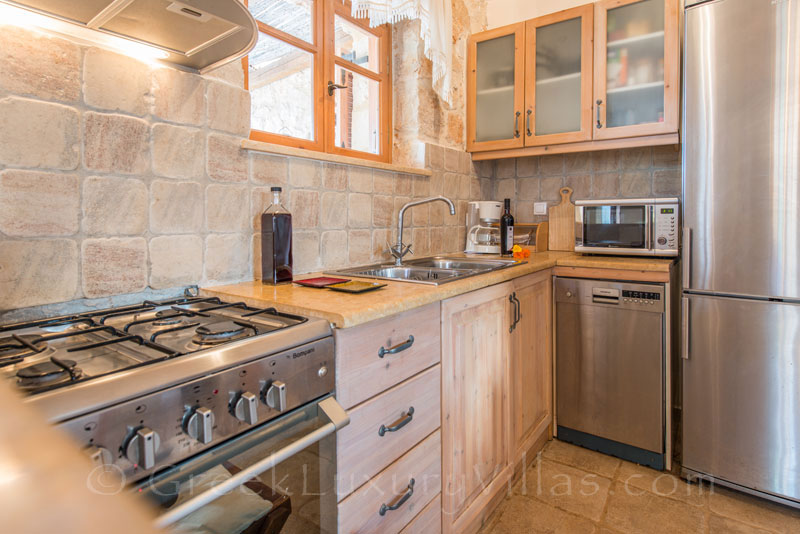 Kitchen in three bedroom villa with seaview in Zante