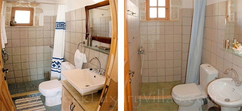 Bathroom of villa with seaview and pool in Zakynthos