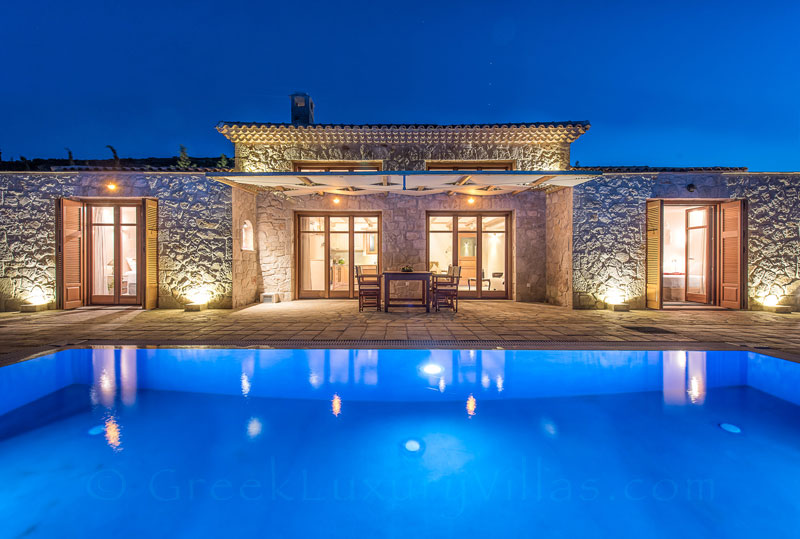 The seaview from a two bedroom villa with a pool in Zakynthos
